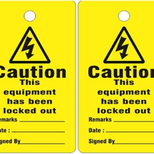 caution electrical sign tag